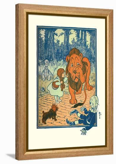 The Cowardly Lion-William W. Denslow-Framed Stretched Canvas