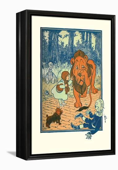 The Cowardly Lion-William W. Denslow-Framed Stretched Canvas