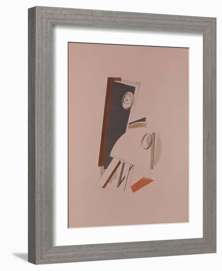 The Cowards. Figurine for the Opera Victory over the Sun by A. Kruchenych, 1920-1921-El Lissitzky-Framed Giclee Print