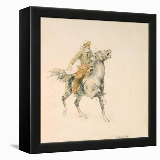 The Cowboy, C.1897 (W/C on Paper)-Frederic Remington-Framed Premier Image Canvas