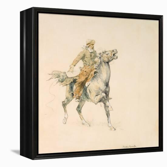 The Cowboy, C.1897 (W/C on Paper)-Frederic Remington-Framed Premier Image Canvas