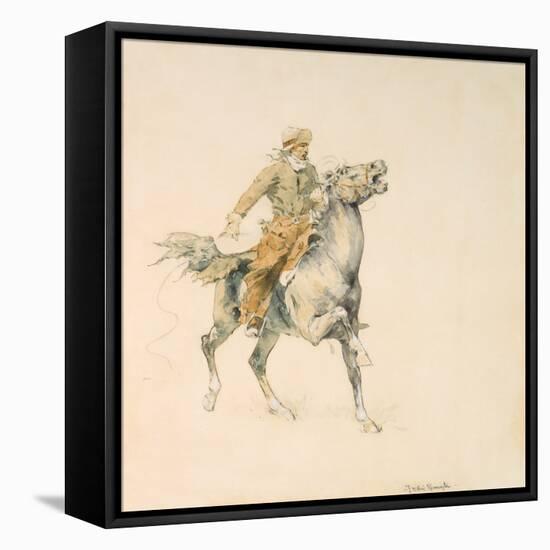 The Cowboy, C.1897 (W/C on Paper)-Frederic Remington-Framed Premier Image Canvas