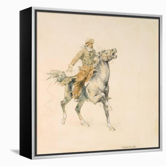The Cowboy, C.1897 (W/C on Paper)-Frederic Remington-Framed Premier Image Canvas