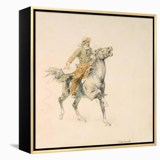 The Cowboy, C.1897 (W/C on Paper)-Frederic Remington-Framed Premier Image Canvas