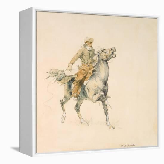 The Cowboy, C.1897 (W/C on Paper)-Frederic Remington-Framed Premier Image Canvas