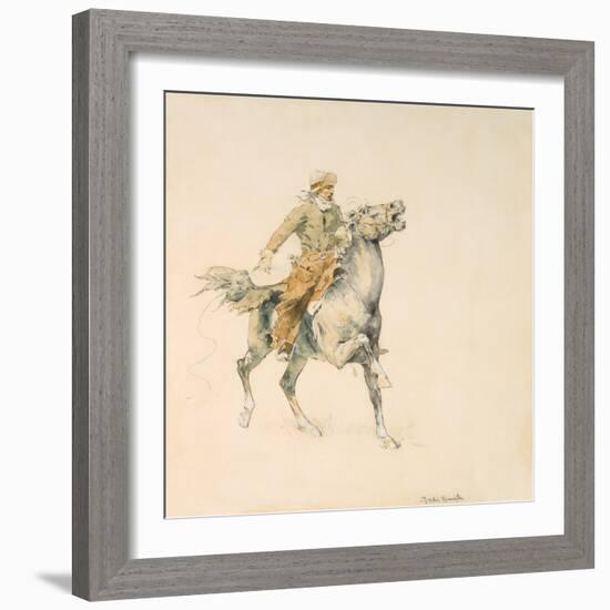 The Cowboy, C.1897 (W/C on Paper)-Frederic Remington-Framed Giclee Print