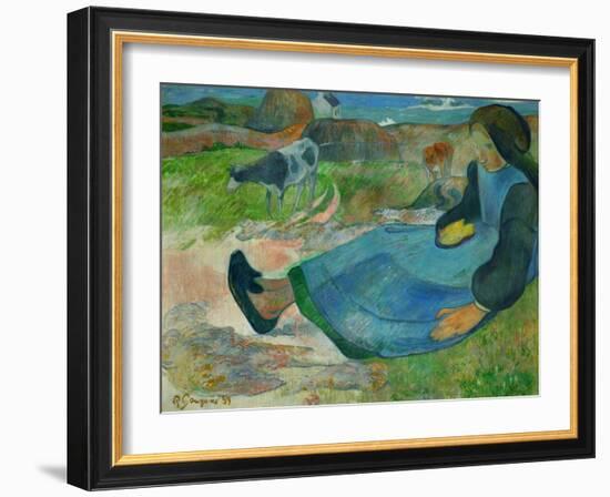 The Cowherd or Young Woman from Brittany, 1889-Paul Gauguin-Framed Giclee Print