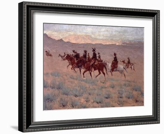 The Cowpunchers-Frederic Sackrider Remington-Framed Giclee Print