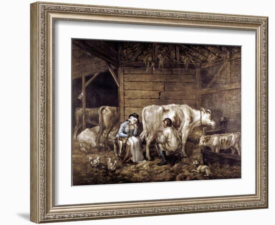 The Cowshed-George Morland-Framed Giclee Print