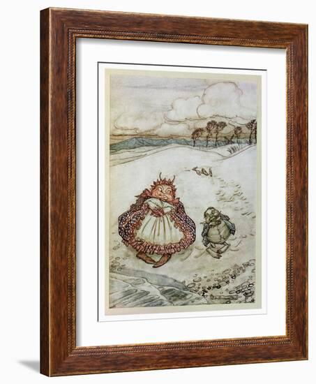 The Crab and His Mother, Illustration from 'Aesop's Fables', Published by Heinemann, 1912-Arthur Rackham-Framed Giclee Print