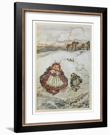 The Crab and His Mother, Illustration from 'Aesop's Fables', Published by Heinemann, 1912-Arthur Rackham-Framed Giclee Print