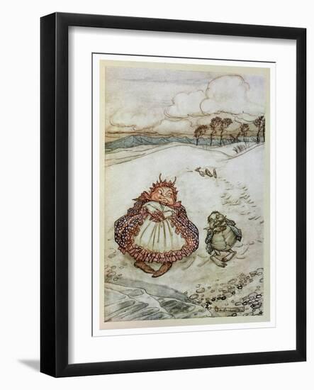 The Crab and His Mother, Illustration from 'Aesop's Fables', Published by Heinemann, 1912-Arthur Rackham-Framed Giclee Print
