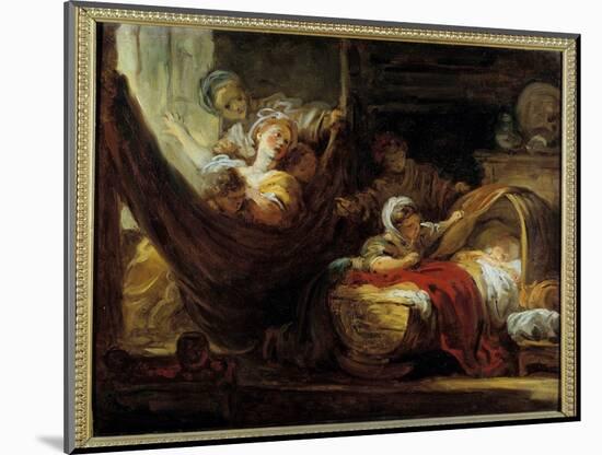 The Cradle A Mother on a Hammock Surrounded by Her Daughters and an Infant in a Basket, 18Th Centur-Jean-Honore Fragonard-Mounted Giclee Print