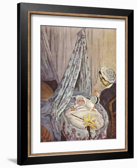 The Cradle - Camille with the Artist's Son Jean, 1867-Claude Monet-Framed Premium Giclee Print