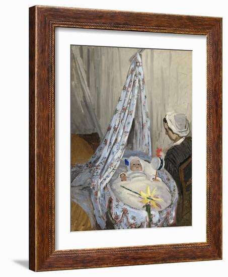 The Cradle, Camille with the Artist's Son Jean, 1867-Claude Monet-Framed Giclee Print