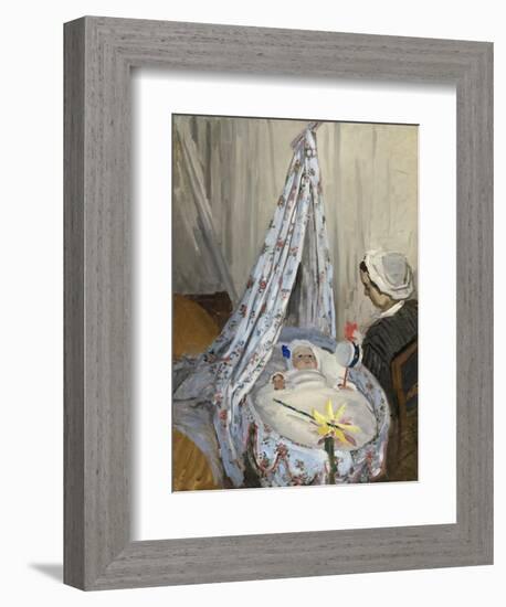 The Cradle, Camille with the Artist's Son Jean, 1867-Claude Monet-Framed Giclee Print