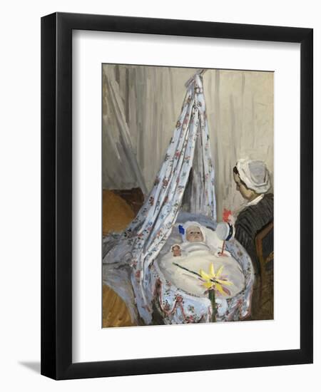 The Cradle, Camille with the Artist's Son Jean, 1867-Claude Monet-Framed Giclee Print