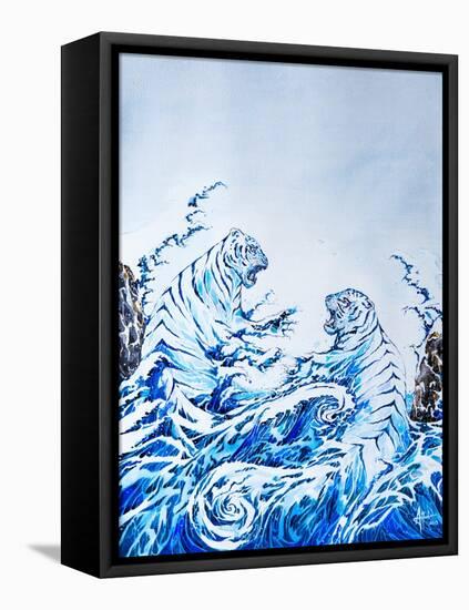 The Crashing Waves-Marc Allante-Framed Stretched Canvas
