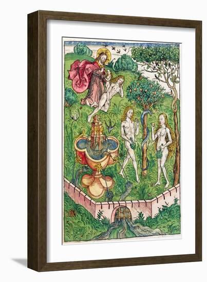 The Creation and the Temptation of Adam and Eve, c.1491-Michael Wolgemut Or Wolgemuth-Framed Giclee Print