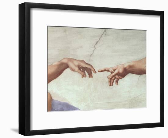 The Creation of Adam, c.1510 (detail)-Michelangelo Buonarroti-Framed Giclee Print