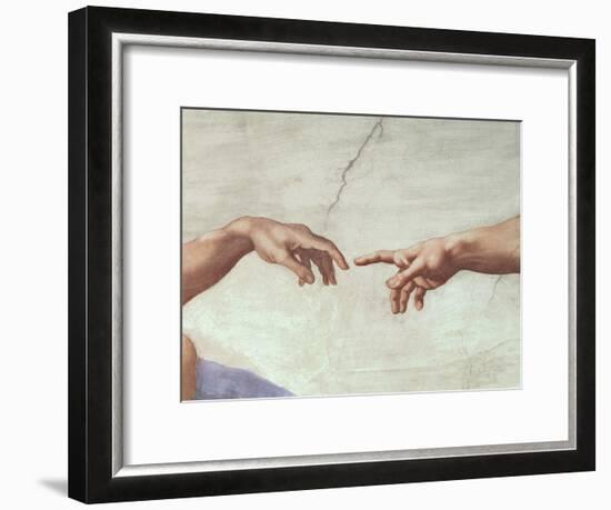 The Creation of Adam, c.1510 (detail)-Michelangelo Buonarroti-Framed Giclee Print