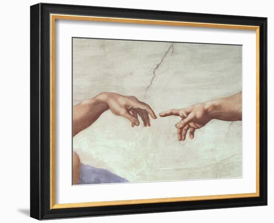 The Creation of Adam, c.1510 (detail)-Michelangelo Buonarroti-Framed Giclee Print