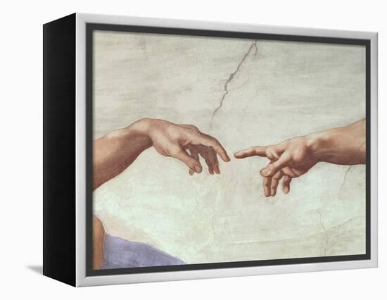 The Creation of Adam, c.1510 (detail)-Michelangelo Buonarroti-Framed Premier Image Canvas