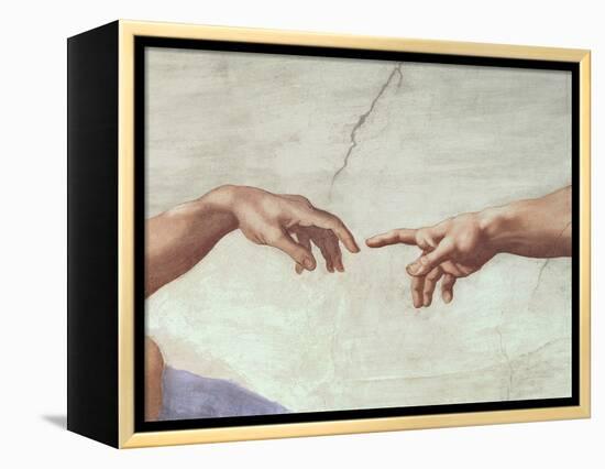 The Creation of Adam, c.1510 (detail)-Michelangelo Buonarroti-Framed Premier Image Canvas