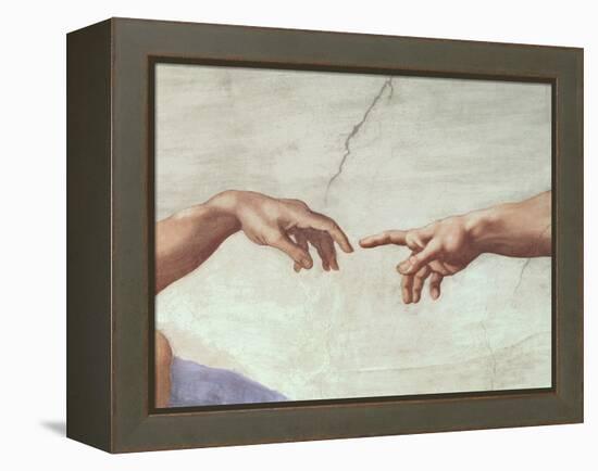 The Creation of Adam, c.1510 (detail)-Michelangelo Buonarroti-Framed Premier Image Canvas