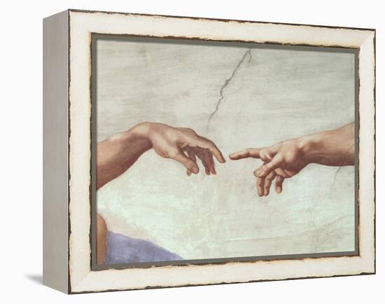 The Creation of Adam, c.1510 (detail)-Michelangelo Buonarroti-Framed Premier Image Canvas