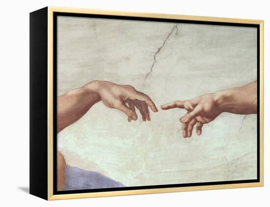 The Creation of Adam, c.1510 (detail)-Michelangelo Buonarroti-Framed Premier Image Canvas