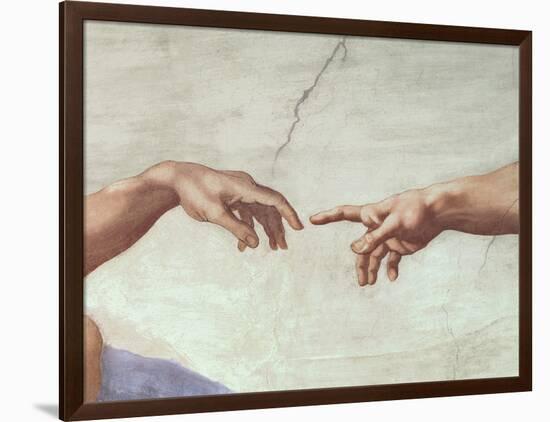 The Creation of Adam, c.1510 (detail)-Michelangelo Buonarroti-Framed Premium Giclee Print