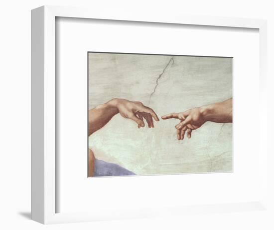 The Creation of Adam, c.1510 (detail)-Michelangelo Buonarroti-Framed Premium Giclee Print