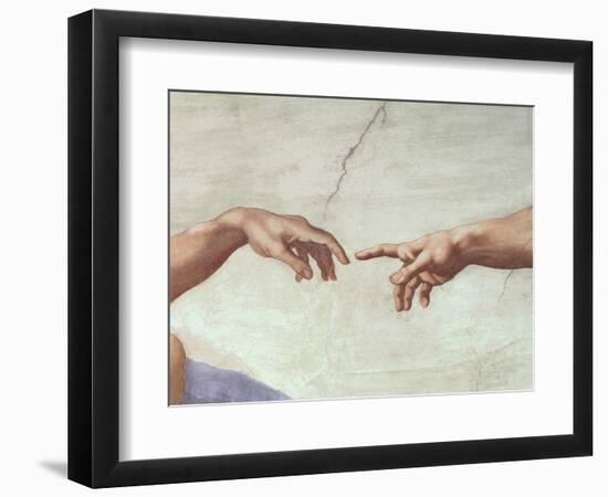 The Creation of Adam, c.1510 (detail)-Michelangelo Buonarroti-Framed Premium Giclee Print