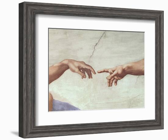 The Creation of Adam, c.1510 (detail)-Michelangelo Buonarroti-Framed Giclee Print