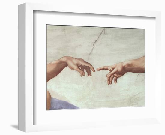 The Creation of Adam, c.1510 (detail)-Michelangelo Buonarroti-Framed Giclee Print