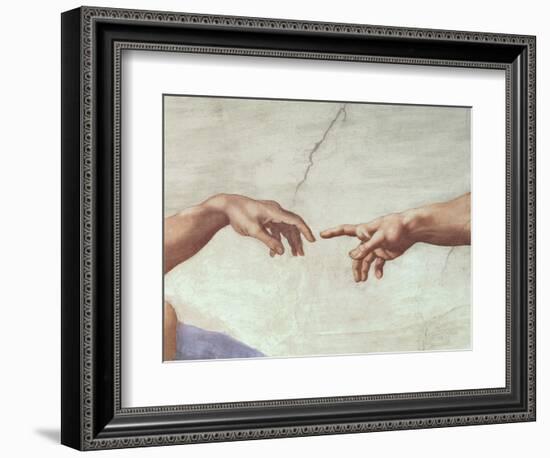 The Creation of Adam, c.1510 (detail)-Michelangelo Buonarroti-Framed Giclee Print