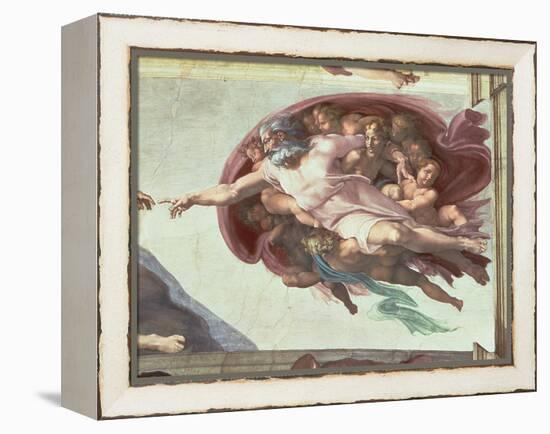 The Creation of Adam, c.1510 (detail)-Michelangelo Buonarroti-Framed Premier Image Canvas