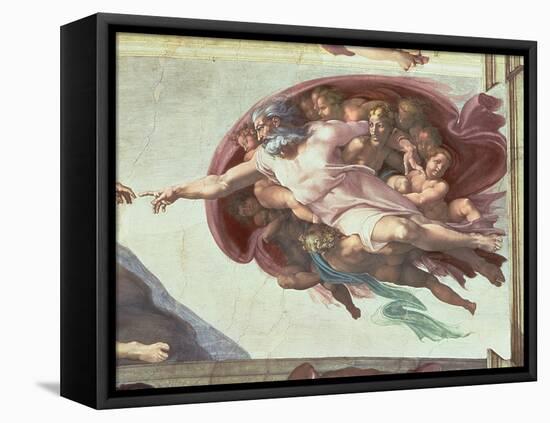 The Creation of Adam, c.1510 (detail)-Michelangelo Buonarroti-Framed Premier Image Canvas