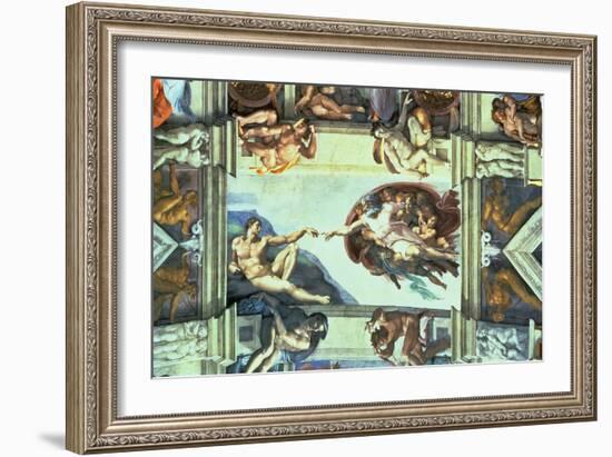 The Creation of Adam, c.1510-Michelangelo Buonarroti-Framed Giclee Print