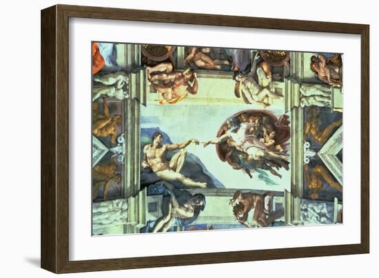 The Creation of Adam, c.1510-Michelangelo Buonarroti-Framed Giclee Print