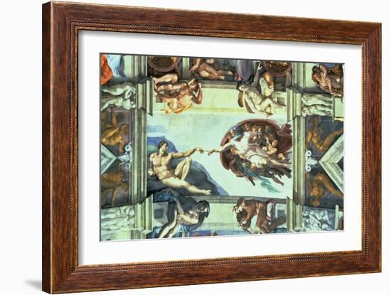 The Creation of Adam, c.1510-Michelangelo Buonarroti-Framed Giclee Print