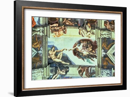 The Creation of Adam, c.1510-Michelangelo Buonarroti-Framed Giclee Print