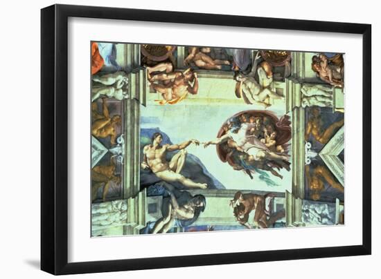 The Creation of Adam, c.1510-Michelangelo Buonarroti-Framed Giclee Print