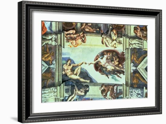 The Creation of Adam, c.1510-Michelangelo Buonarroti-Framed Giclee Print