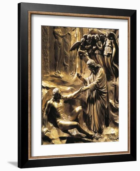 The Creation of Adam, Detail from the Stories of the Old Testament-Lorenzo Ghiberti-Framed Giclee Print