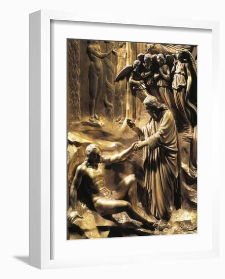 The Creation of Adam, Detail from the Stories of the Old Testament-Lorenzo Ghiberti-Framed Giclee Print