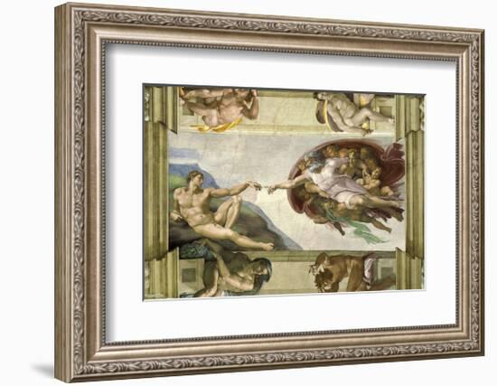 The Creation of Adam (Full)-Michelangelo Buonarotti-Framed Giclee Print