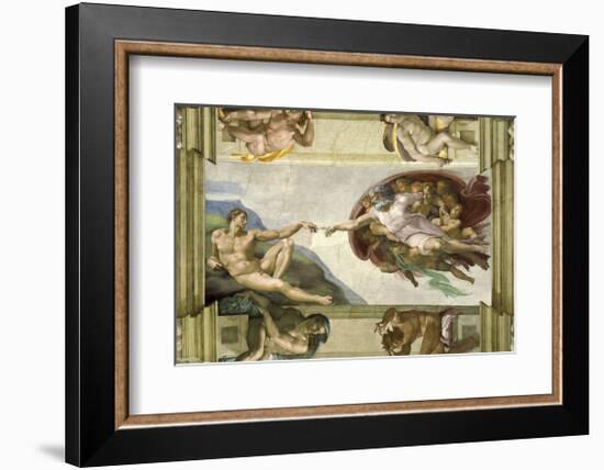 The Creation of Adam (Full)-Michelangelo Buonarotti-Framed Giclee Print