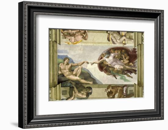 The Creation of Adam (Full)-Michelangelo Buonarotti-Framed Giclee Print